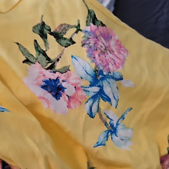 NWT Size Medium Chris & Carol Yellow Floral Dress - Picture 6 of 7